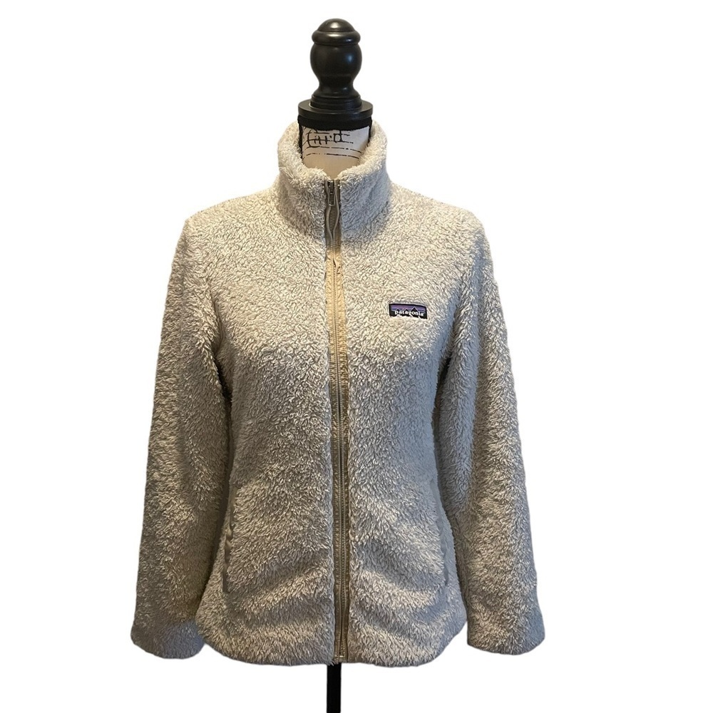 Patagonia Los Gatos Fleece Sherpa Jacket Coat Off White Cream Size Small Cozy